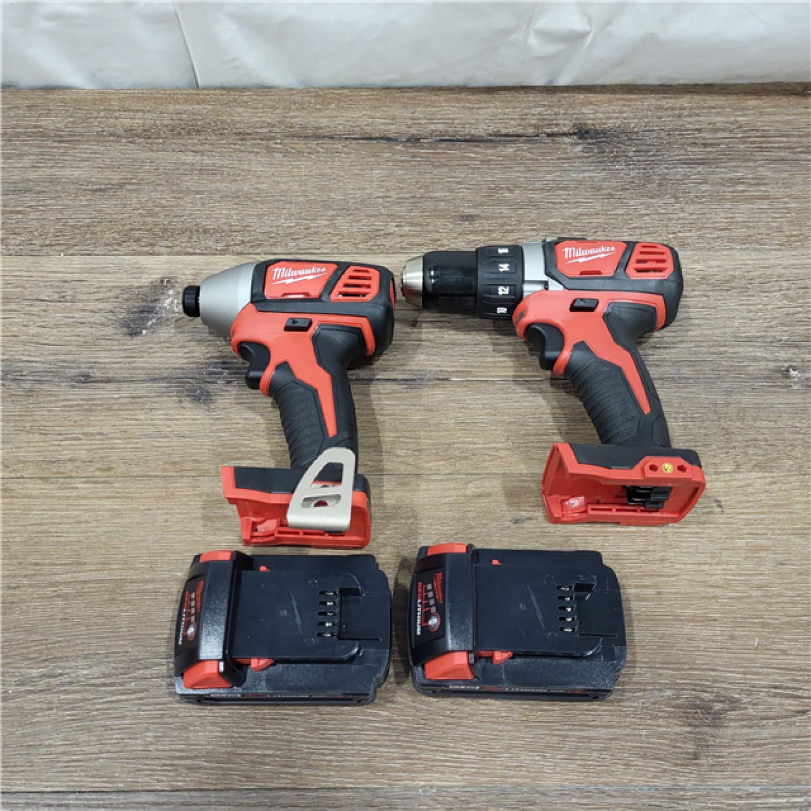 AS-IS Milwaukee M18 18V Cordless Brushed 2 Tool Drill/Driver and Impact Driver Kit