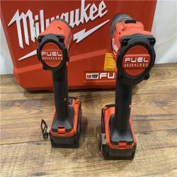 AS IS Milwaukee M18 FUEL 18V Lithium-Ion Brushless Cordless Hammer Drill and Impact Driver Combo Kit (2-Tool) with 2 Batteries