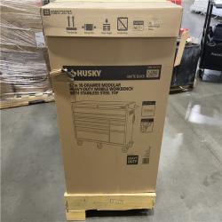 DALLAS LOCATION - NEW! HUSKY 62 in. W X 24 in. D Heavy Duty Matte Black Mobile Workbench Cabinet with Stainless Steel Top