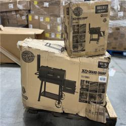 DALLAS LOCATION - AS-IS - Char-Griller Grand Champ Charcoal Grill and Offset Smoker in Black