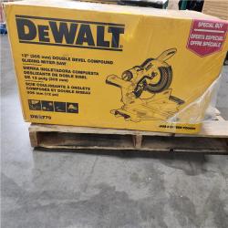 Dallas Location - NEW- DEWALT 15 Amp Corded 12 in. Double Bevel Sliding Compound Miter Saw, Blade Wrench and Material Clamp