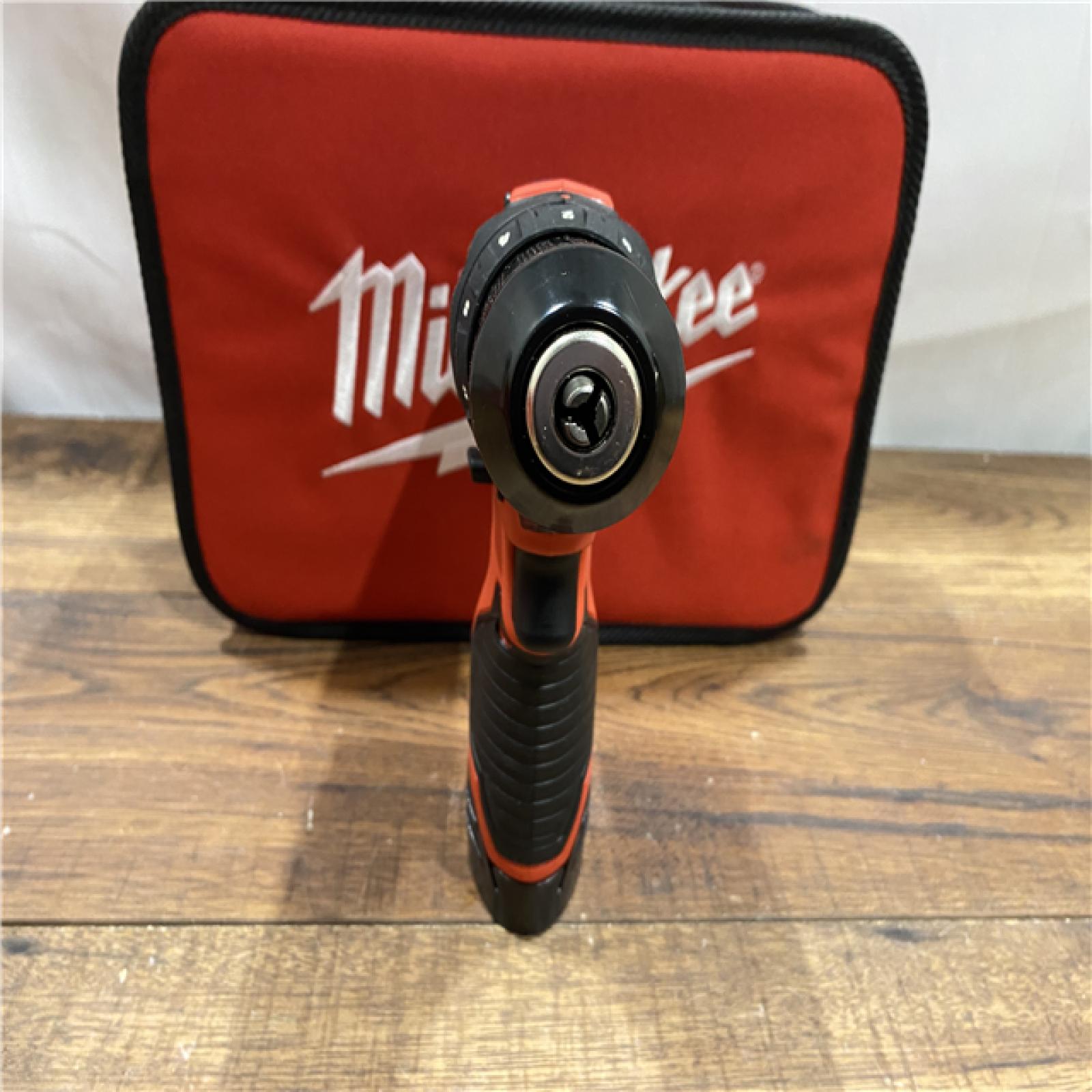 AS IS M12 12V Lithium-Ion Cordless 3/8 in. Drill/Driver Kit with Two 1.5 Ah Batteries, Charger and Tool Bag