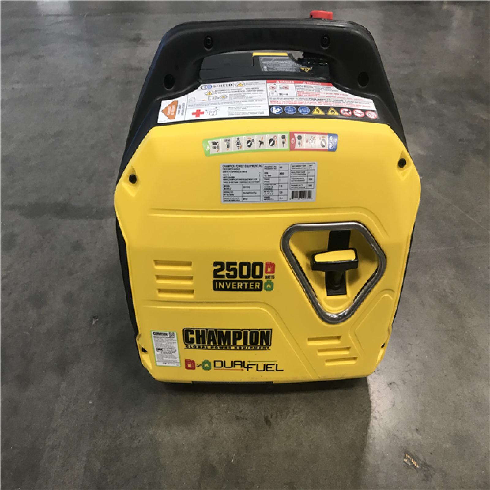 California AS-IS Champion Power Equipment 2500-Watt Recoil Start Ultra-Light Portable Gas and Propane Powered Dual Fuel Inverter Generator with CO Shield