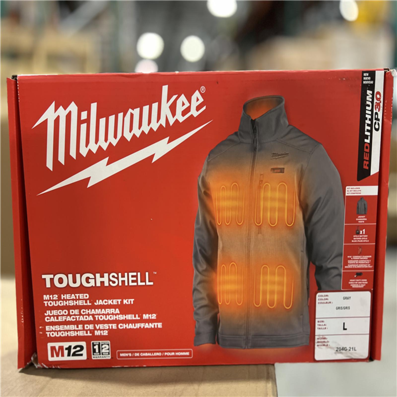 NEW! - Milwaukee Toughshell Heated Jacket, Size L - Gray