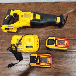 AS-IS DEWALT FLEXVOLT 60-Volt MAX Cordless Brushless Reciprocating Saw with (2) FLEXVOLT 9.0Ah Batteries