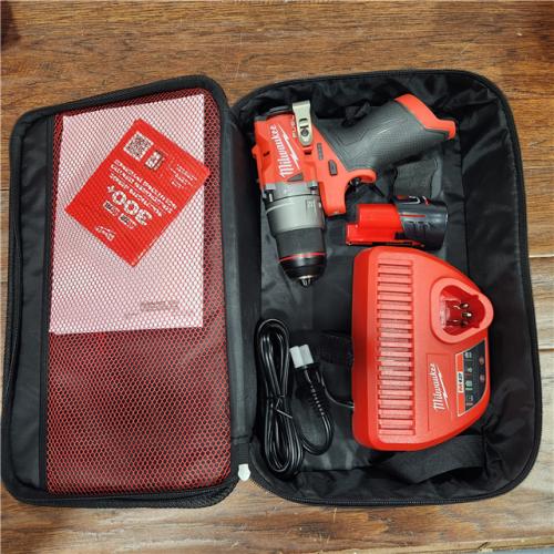 AS-IS Milwaukee M12 FUEL 12-Volt Lithium-Ion Brushless Cordless 1/2 in. Hammer Drill Kit with 1 Compact 2.0Ah Battery Pack and 1 Charger