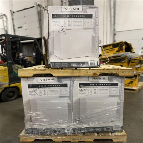 DALLAS LOCATION - Vissani 7.0 cu. ft. Manual Defrost Chest Freezer with LED Light in White Garage Ready PALLET - ( UNITS 3)