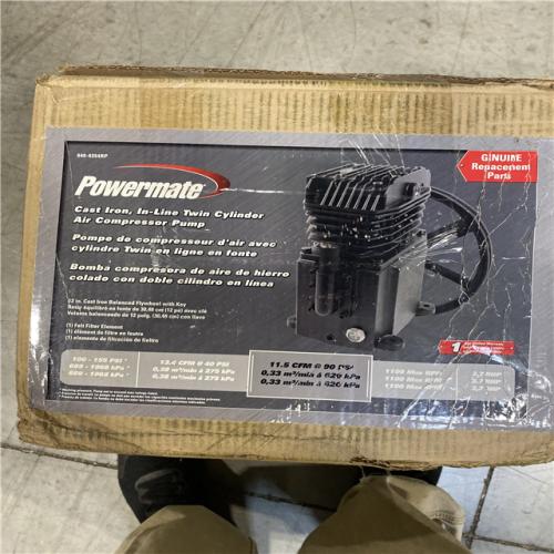 NEW! - Powermate Universal Replacement Single Stage Inline Twin Cylinder Oil Lubricated Pump 3.7 RHP