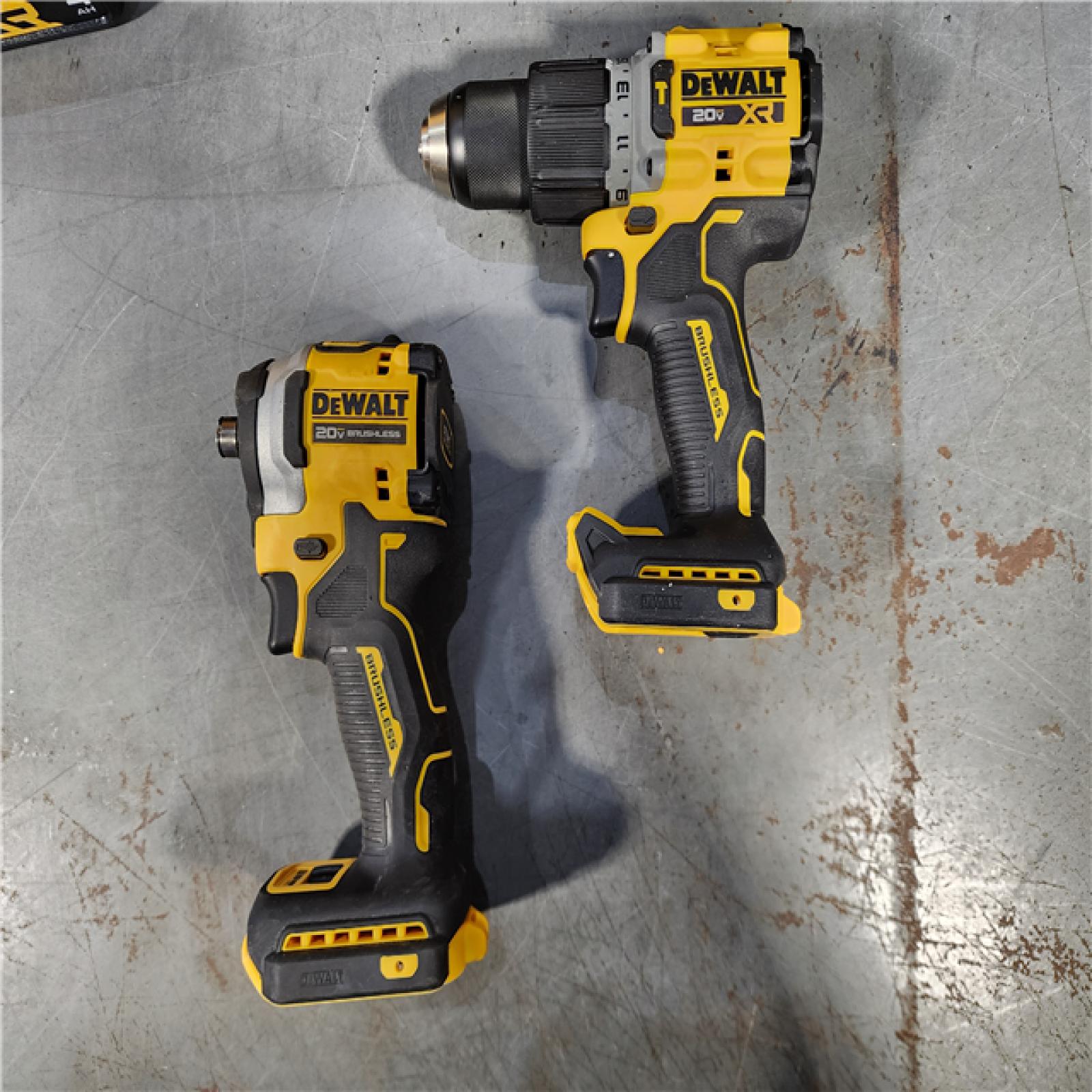 HOUSTON LOCATION - AS-IS DEWALT 20V MAX XR Hammer Drill and ATOMIC Impact Driver 2 Tool Cordless Combo Kit with (2) 4.0Ah Batteries, Charger, and Bag