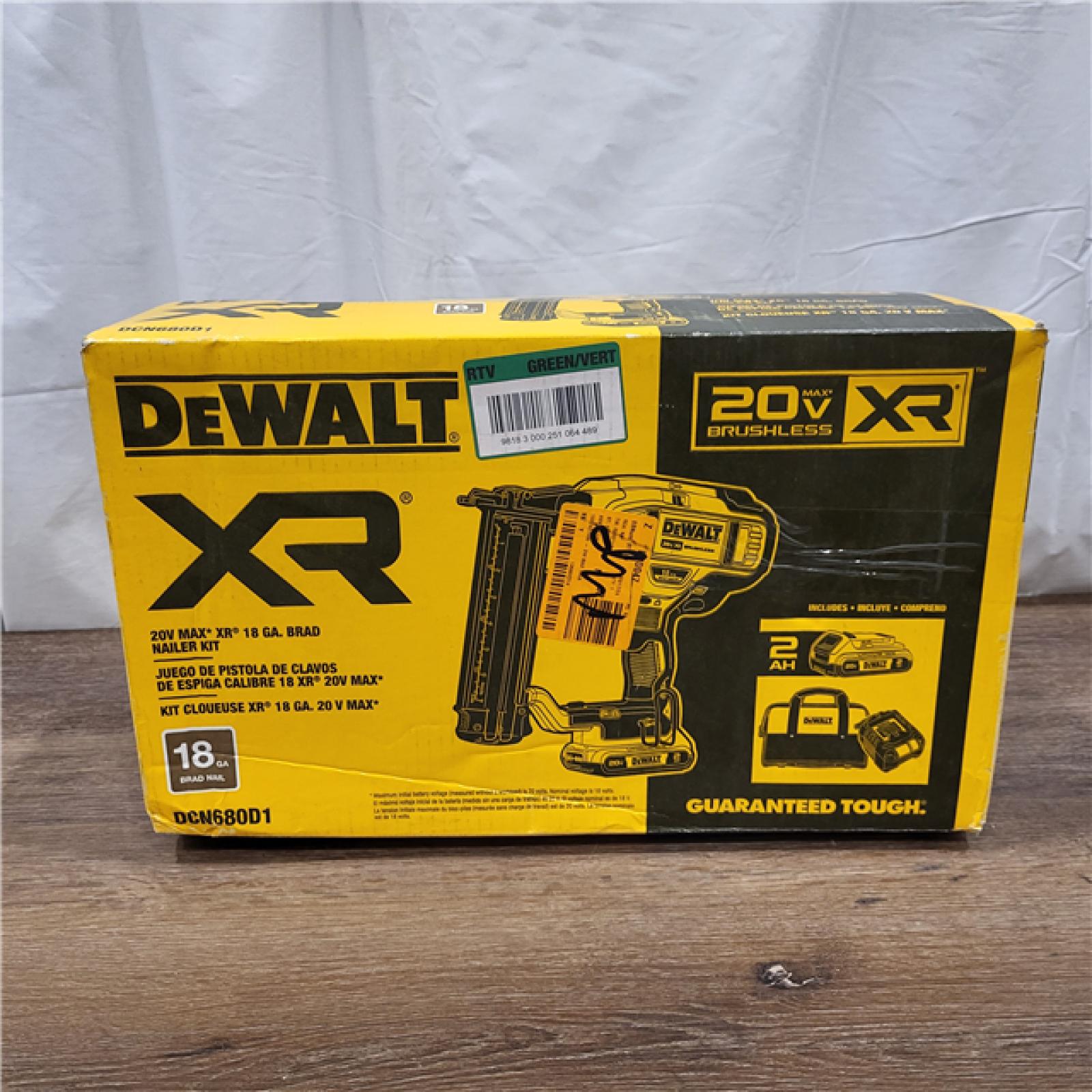 AS-IS DEWALT 20V MAX XR 18 Gauge Brad Nailer Kit