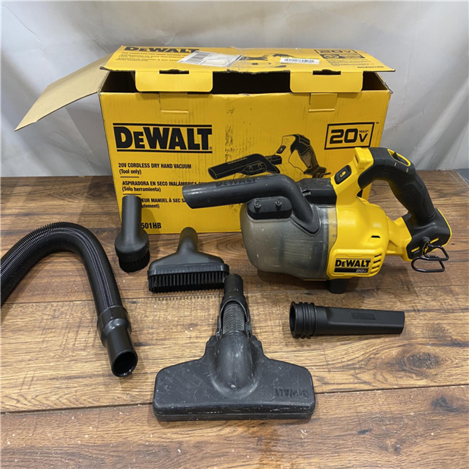 AS IS DEWALT 20V Lithium-Ion Cordless Dry Hand Vacuum kit  (Tool Only)