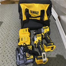 Houston location AS-IS DEWALT 20V MAX XR Hammer Drill and ATOMIC Impact Driver 2 Tool Cordless Combo Kit with (2) 4.0Ah Batteries, Charger, and Bag