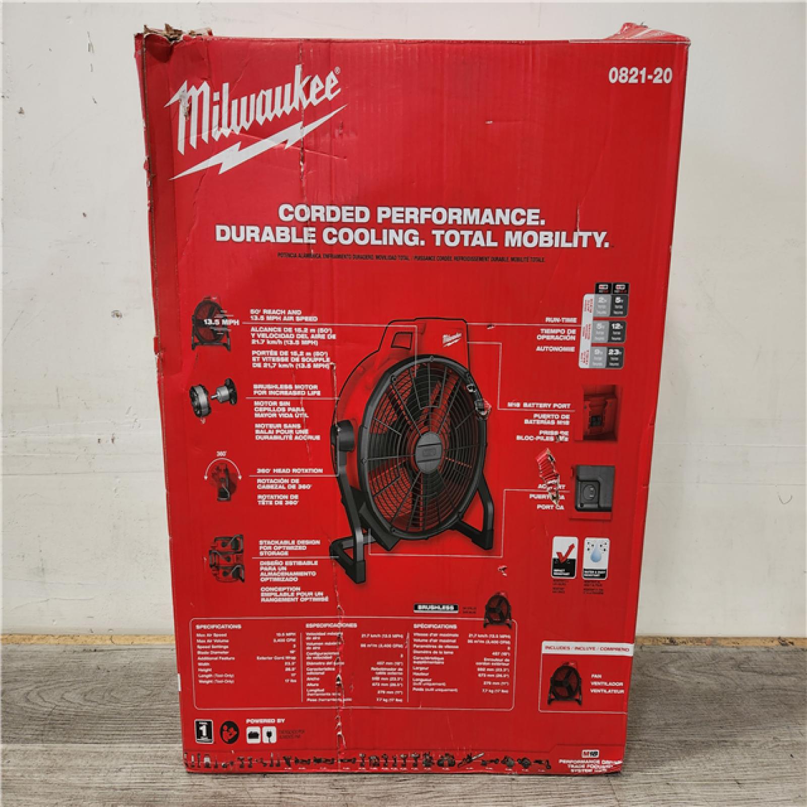 Phoenix Location Milwaukee M18 Brushless Cordless Hybrid 18 in. Variable Speed Fan (Tool Only)