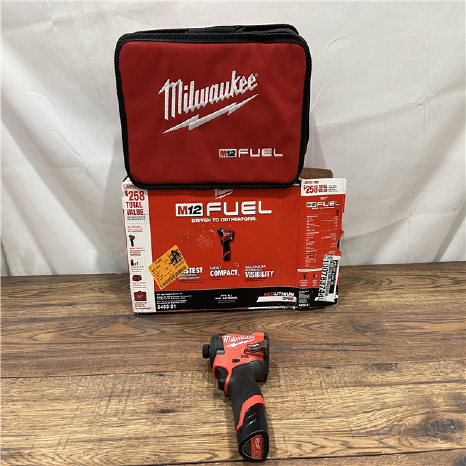 AS IS Milwaukee M12 FUEL 12-Volt Lithium-Ion Brushless Cordless 1/4 in. Hex Impact Driver Compact Kit