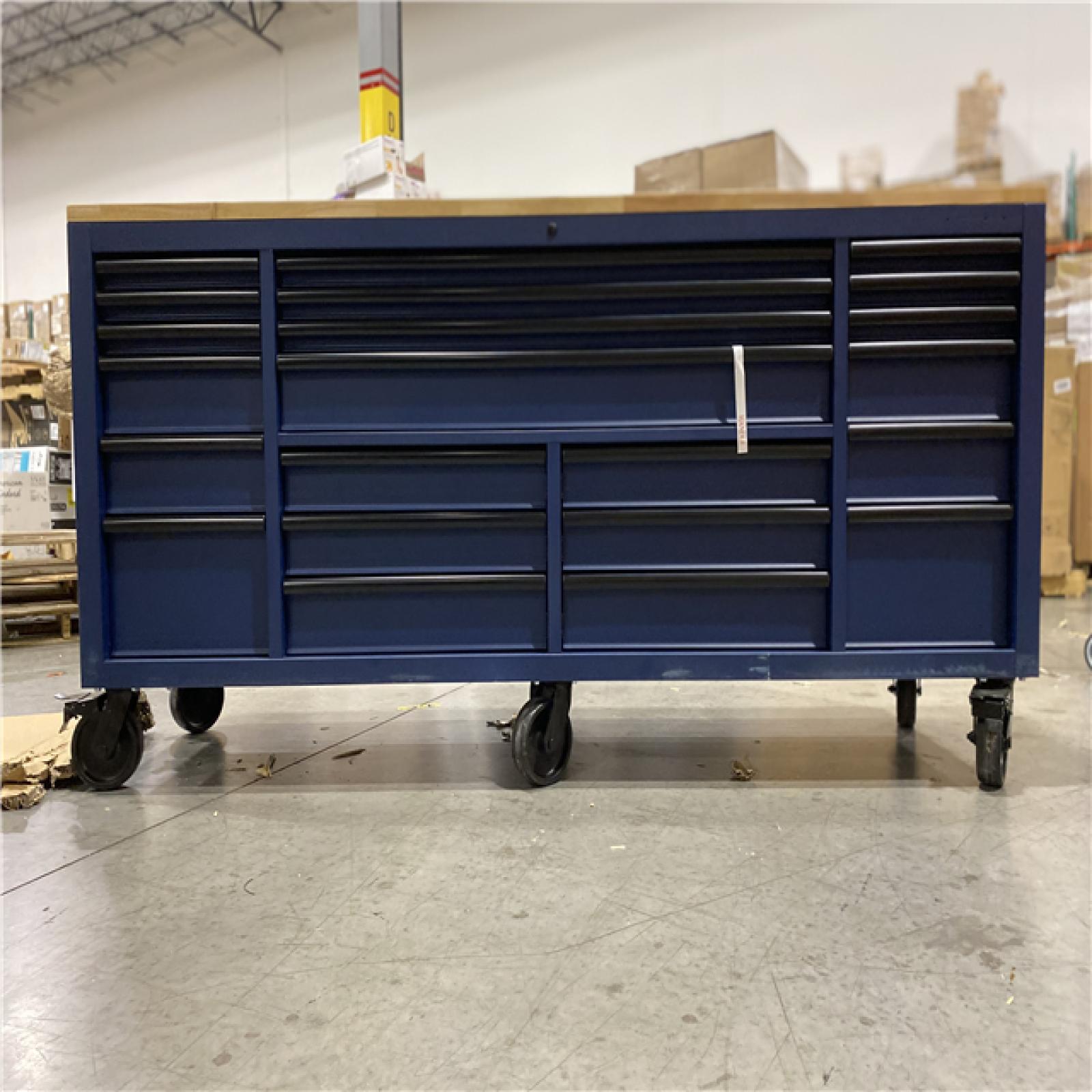 DALLAS LOCATION - Husky Tool Storage Heavy Duty 84 in. W Matte Blue Mobile Workbench Cabinet