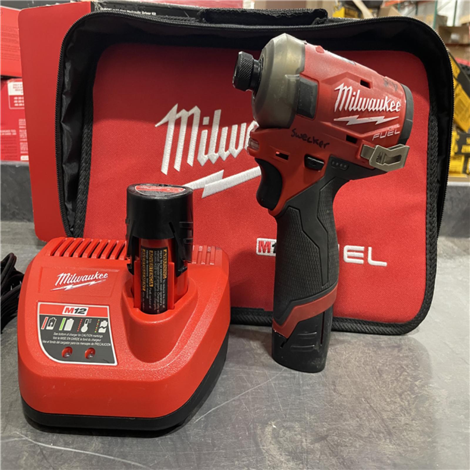 AS-IS Milwaukee M12 1/4  12V Brushless Hex Impact Driver Kit 2551-22 with (2) 2Ah Batteries