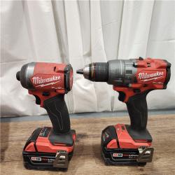 AS-IS Milwaukee M18 FUEL 18V Lithium-Ion Brushless Cordless Hammer Drill and Impact Driver Combo Kit (2-Tool) with 2 Batteries