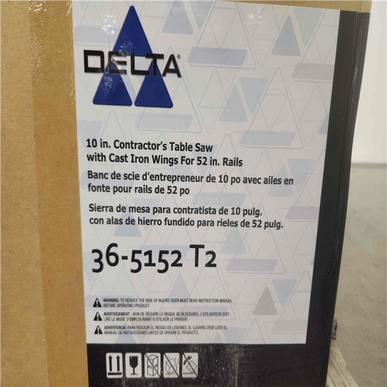 Phoenix Location NEW Delta 36-5152T2 Contractor Table Saw with 52 Rip Capacity and Cast Extension Wings