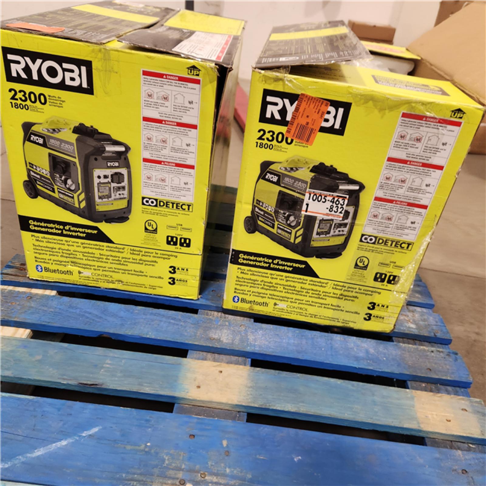 Dallas Location - As-Is Ryobi 2300-Watt Bluetooth Inverter Generator(Lot Of 2)