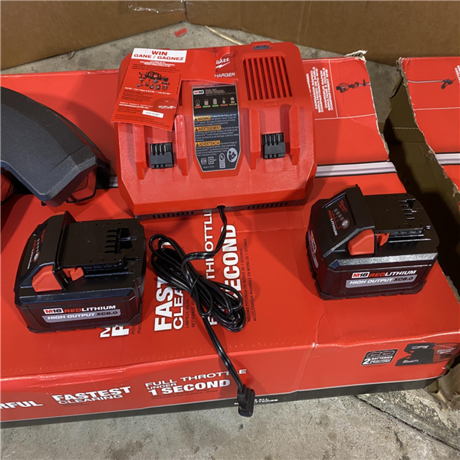 HOUSTON LOCATION - AS-IS M18 FUEL 18V Brushless Cordless 17 in. Dual Battery Straight Shaft String Trimmer with (2) 8.0 Ah Batteries and Charger