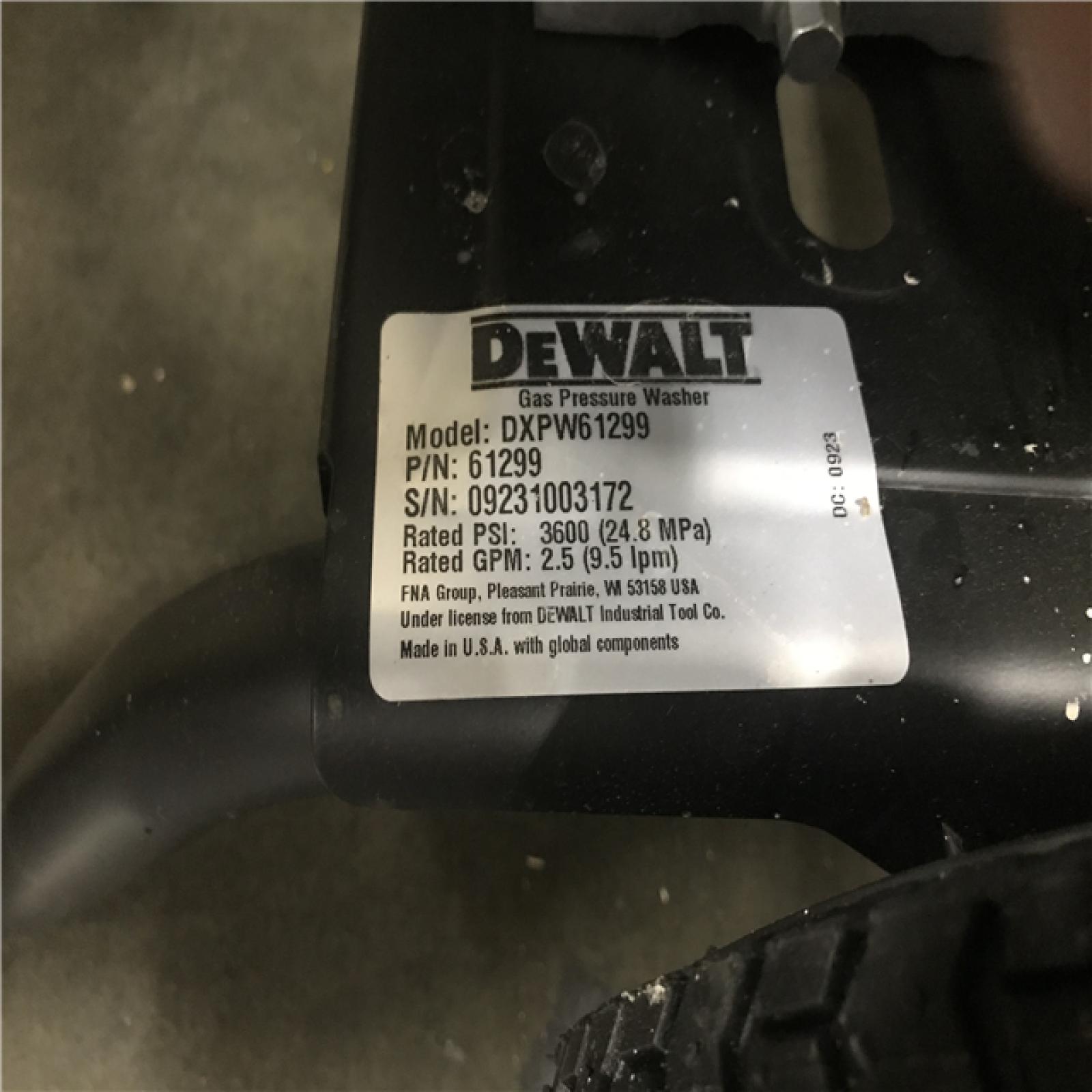 California AS-IS DEWALT 3600 PSI 2.5 GPM Cold Water Gas Professional Pressure Washer with HONDA GX200 Engine