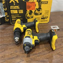 AS-ISDEWALT 20V MAX XR Hammer Drill and ATOMIC Impact Driver 2 Tool Cordless Combo Kit with (2) 4.0Ah Batteries, Charger, and Bag