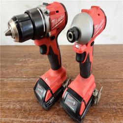 AS-IS Milwaukee M18 Lithium-Ion Brushless Cordless (2-Tool) Compact Drill/Impact Combo Kit