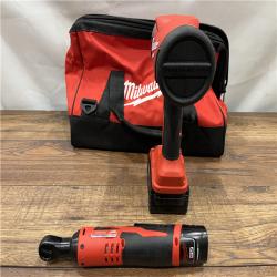 AS IS M12/M18 12/18V Lithium-Ion Cordless 3/8 in. Ratchet and 1/2 in. High Torque Impact Wrench with Friction Ring Combo Kit