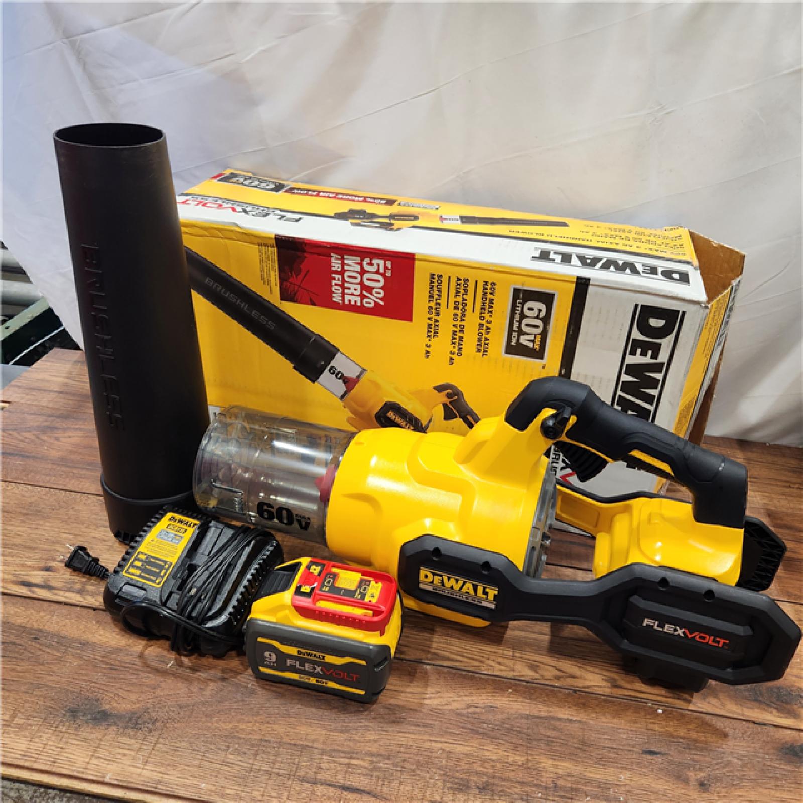 AS-IS DeWalt 60V MAX Brushless Cordless Handheld Axial Leaf Blower Kit