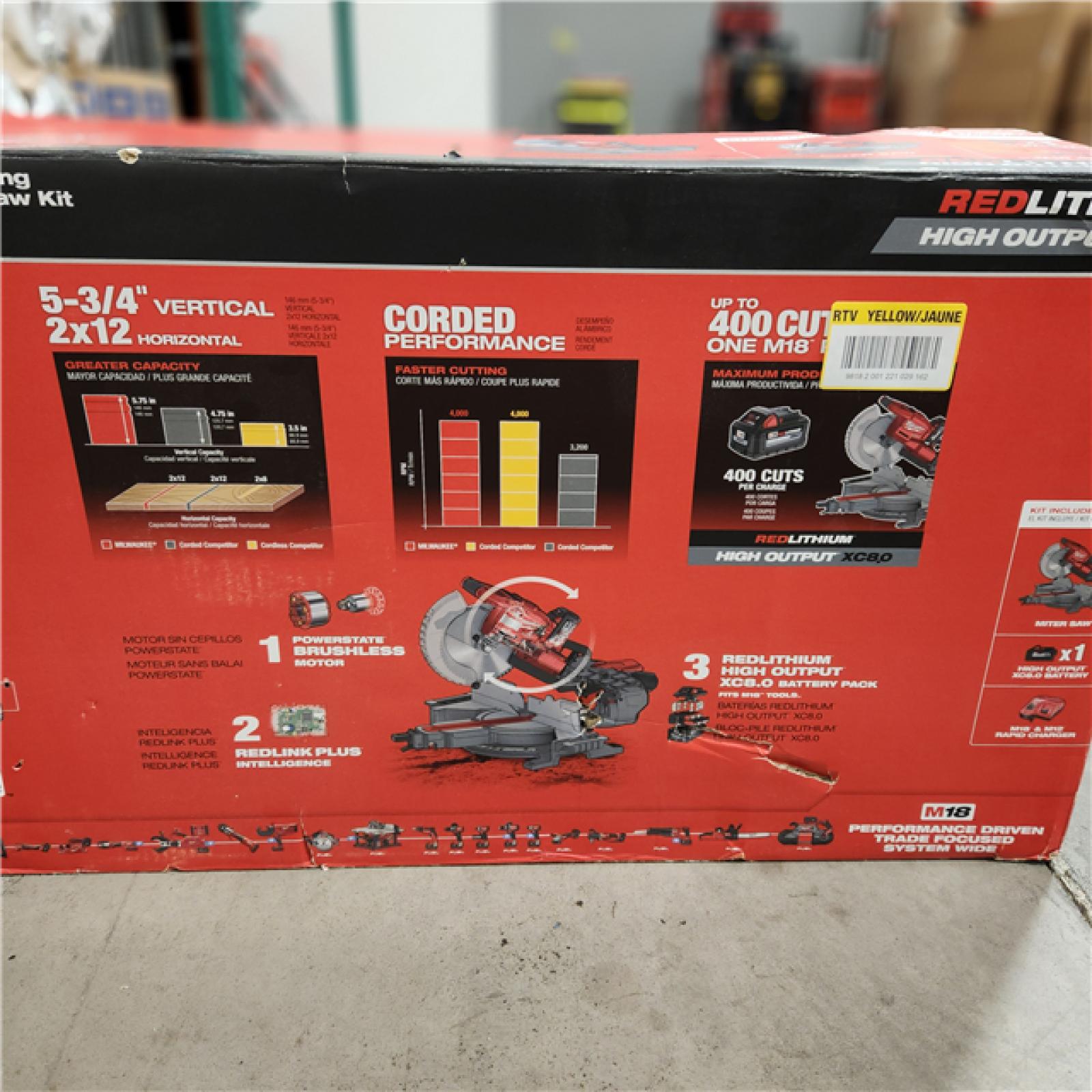 As-Is Milwaukee M18 FUEL 18V 10 in. Lithium-Ion Brushless Cordless Dual Bevel Sliding Compound Miter Saw Kit with One 8.0 Ah Battery