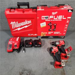 HOUSTON LOCATION - AS-IS (APPEARS LIKE NEW) Milwaukee M18 FUEL 18V Lithium-Ion Brushless Cordless Hammer Drill and Impact Driver Combo Kit (2-Tool) with 2 Batteries