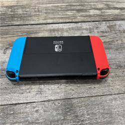 AS-IS Nintendo Switch - OLED Model with Neon Red & Neon Blue Joy-Con