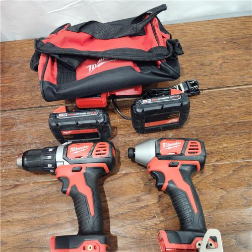 AS-IS Milwaukee M18 18V Cordless Brushed 2 Tool Drill/Driver and Impact Driver Kit