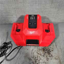 HOUSTON LOCATION - AS-IS Milwaukee 48-59-1815 M18 18V Dual Bay Simultaneous Super Charger W/ (2) M18 RED LITHIUM FORG XC6.0