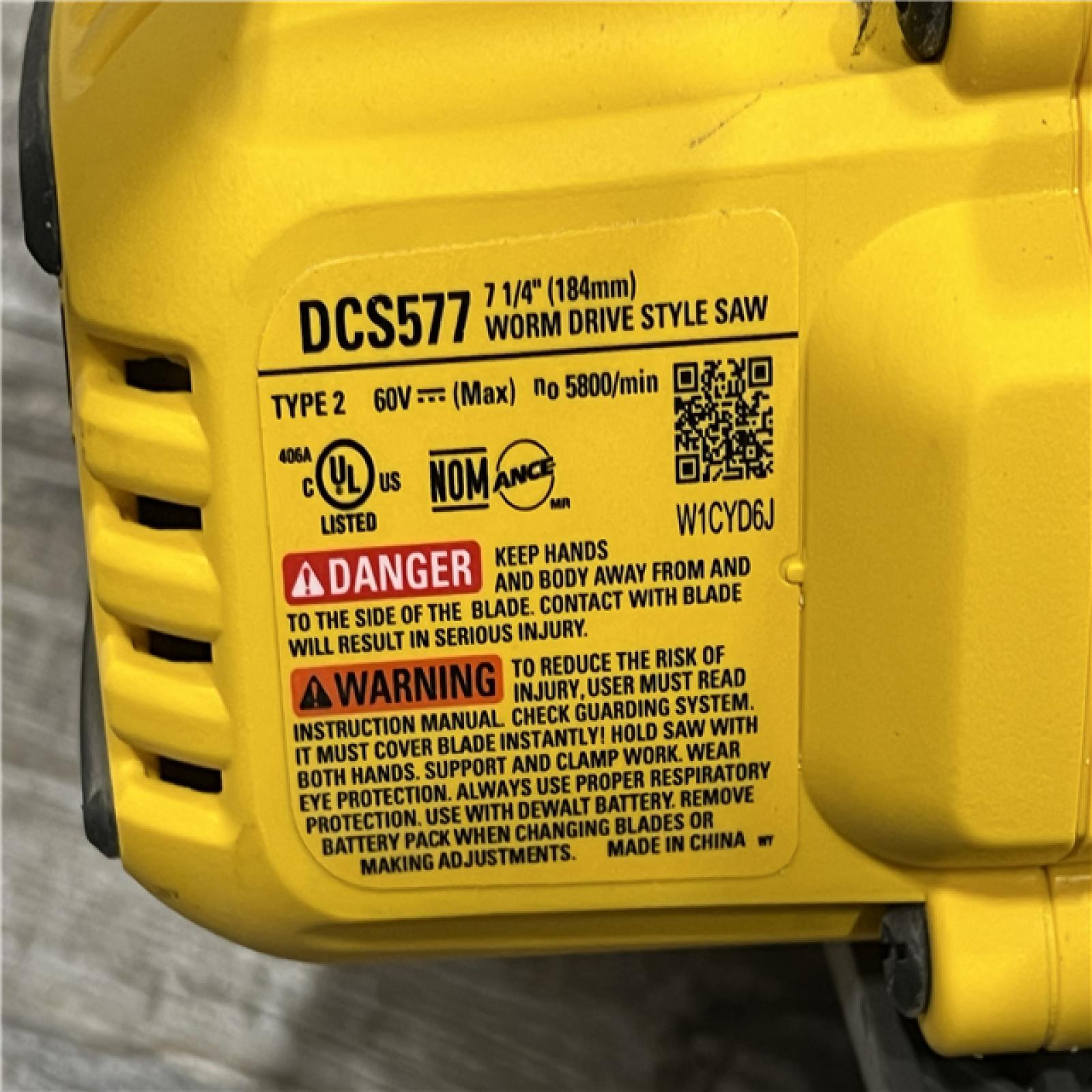 AS-IS DEWALT FLEXVOLT 60V MAX Cordless Brushless 7-1/4 in. Wormdrive Style Circular Saw (Tool Only)