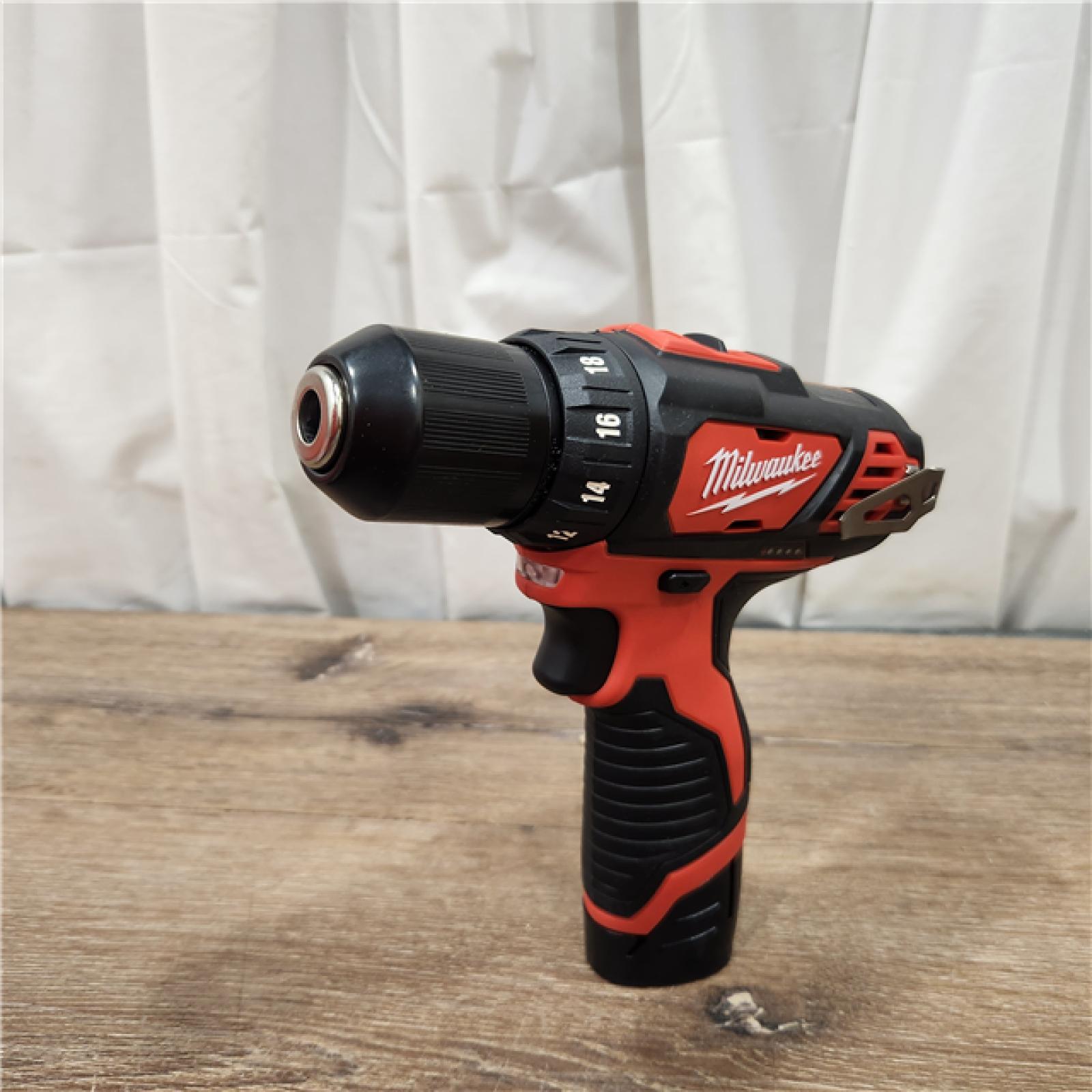 AS-IS M12 12V Lithium-Ion Cordless 3/8 in. Drill/Driver Kit with Two 1.5 Ah Batteries, Charger and Tool Bag