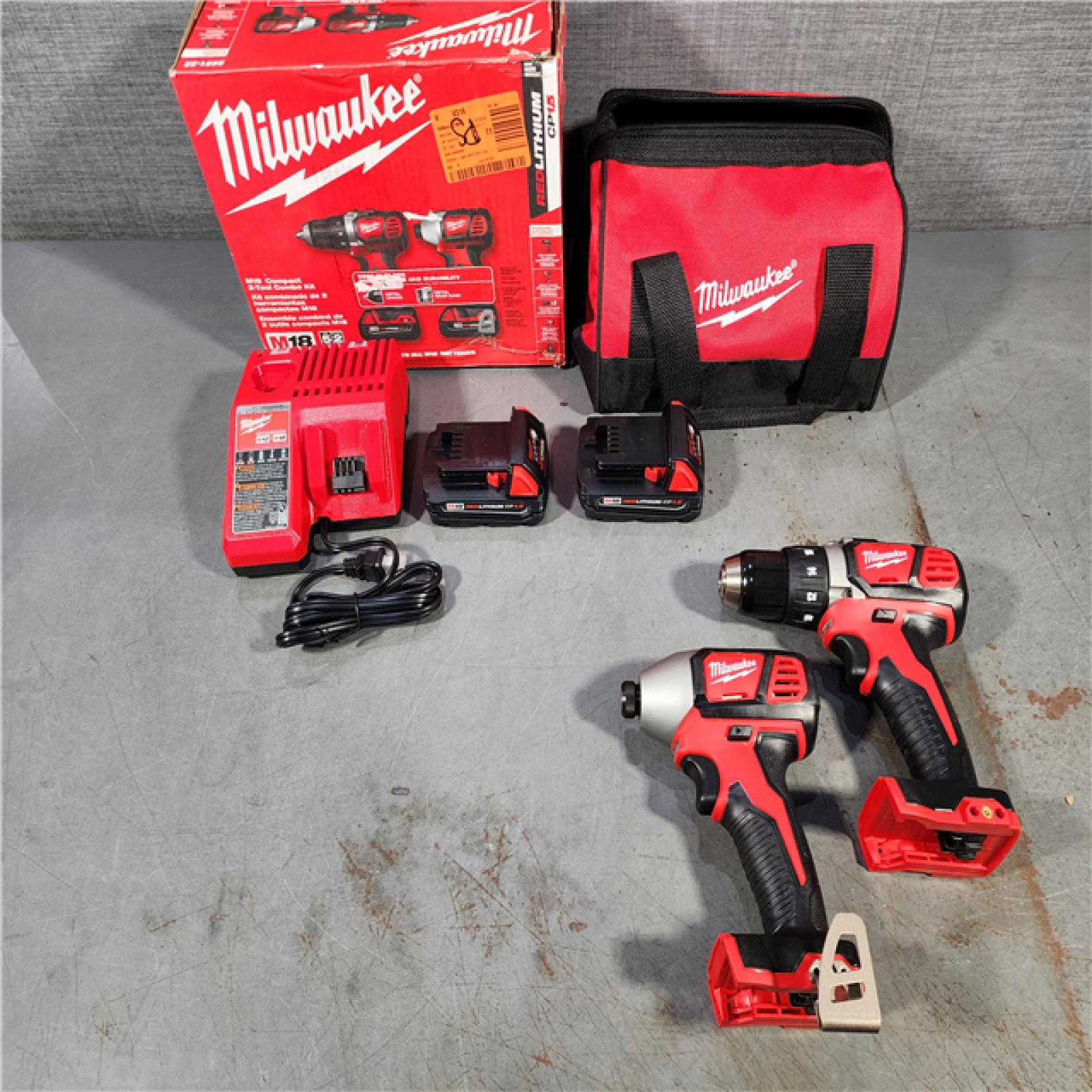 HOUSTON LOCATION - AS-IS (APPEARS LIKE NEW) Milwaukee M18 18V Cordless Brushed 2 Tool Drill/Driver and Impact Driver Kit