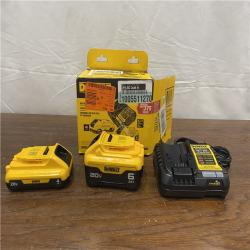 AS-IS DEWALT 20V MAX Lithium-Ion 6.0Ah and 4.0Ah Battery and Charger Starter Kit