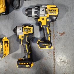 HOUSTON LOCATION - AS-IS (APPEARS LIKE NEW) DEWALT 20-Volt Lithium-Ion Cordless 3-Tool Combo Kit with FLEXVOLT 9 Ah and 20V 6 Ah Batteries and Charger