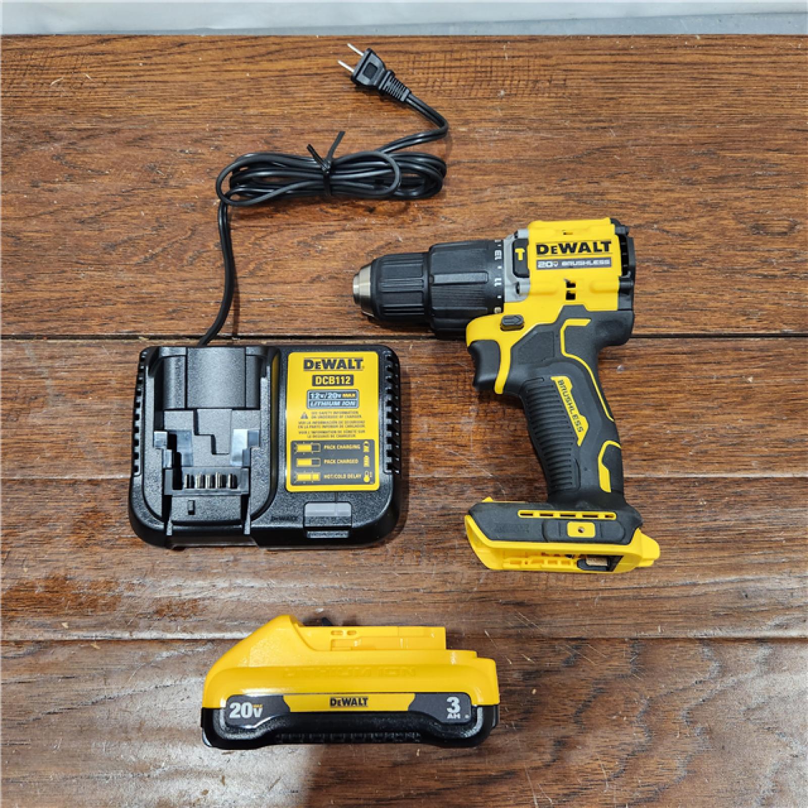 AS-IS  ATOMIC 20-Volt Lithium-Ion Cordless 1/2 in. Compact Hammer Drill with 3.0Ah Battery, Charger and Bag