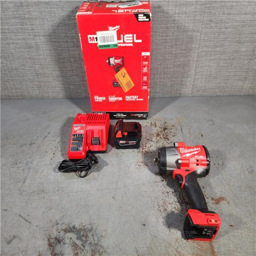 HOUSTON LOCATION - AS-IS (APPEARS LIKE NEW) Milwaukee M18 1/2 in. Cordless Brushless High Torque Impact Wrench Kit (Battery & Charger) (NO TOOL BAG)