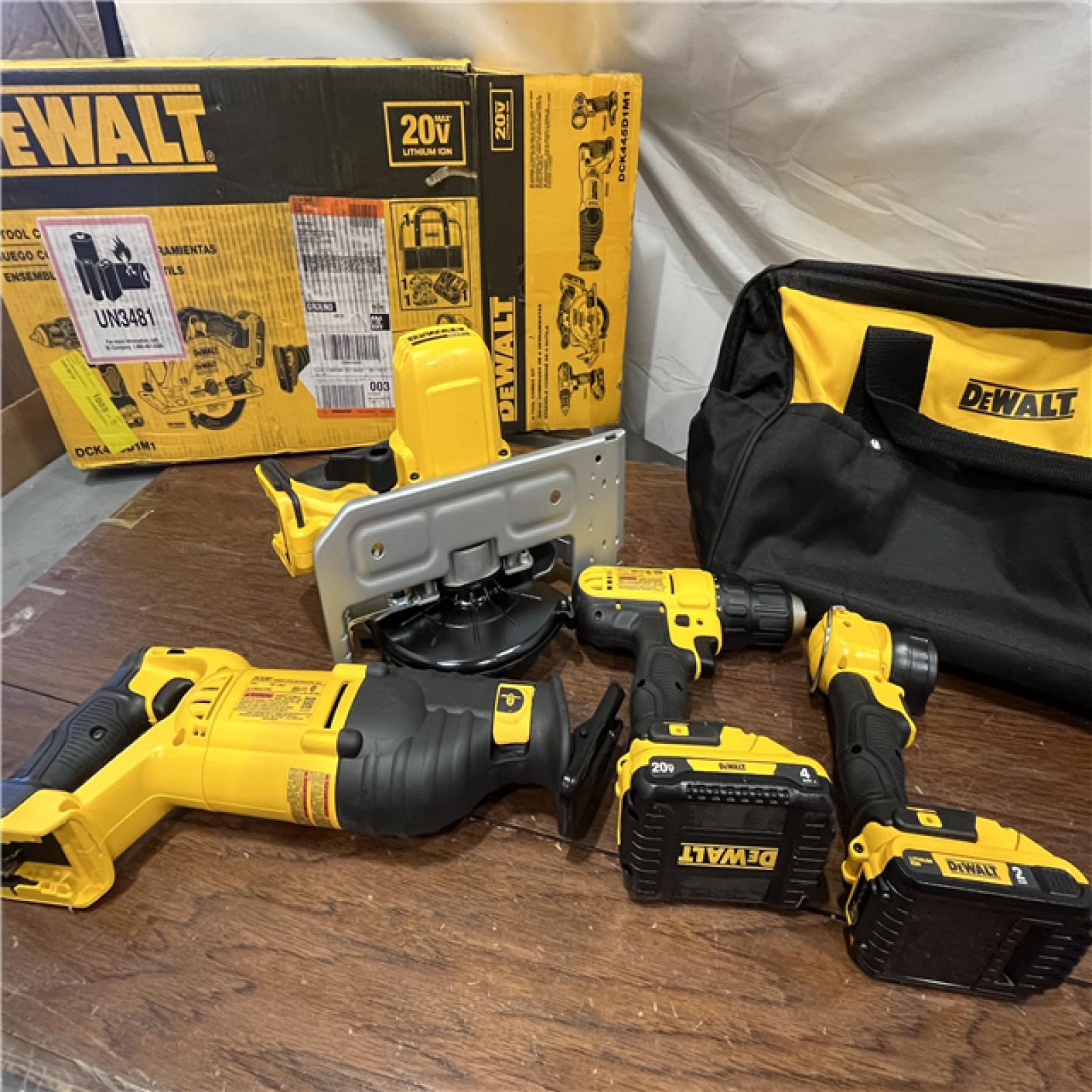 AS-IS20V MAX Cordless 4 Tool Combo Kit with (1) 20V 4.0Ah Battery, (1) 20V 2.0Ah Battery, and Charger