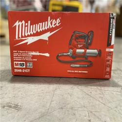 NEW! - Milwaukee M18 18V Lithium-Ion Cordless Grease Gun 2-Speed with (1) 1.5Ah Batteries, Charger, Tool Bag