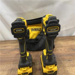 AS IS DEWALT 20V MAX XR Hammer Drill and ATOMIC Impact Driver 2 Tool Cordless Combo Kit with (2) 4.0Ah Batteries, Charger, and Bag