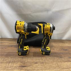 AS-IS DEWALT 20V MAX XR Hammer Drill and ATOMIC Impact Driver 2 Tool Cordless Combo Kit with (2) 4.0Ah Batteries, Charger, and Bag