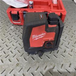 Houston location AS-IS MILWAUKEE 100 Ft. REDLITHIUM Lithium-Ion USB Green Rechargeable Cross Line Laser Level with Charger