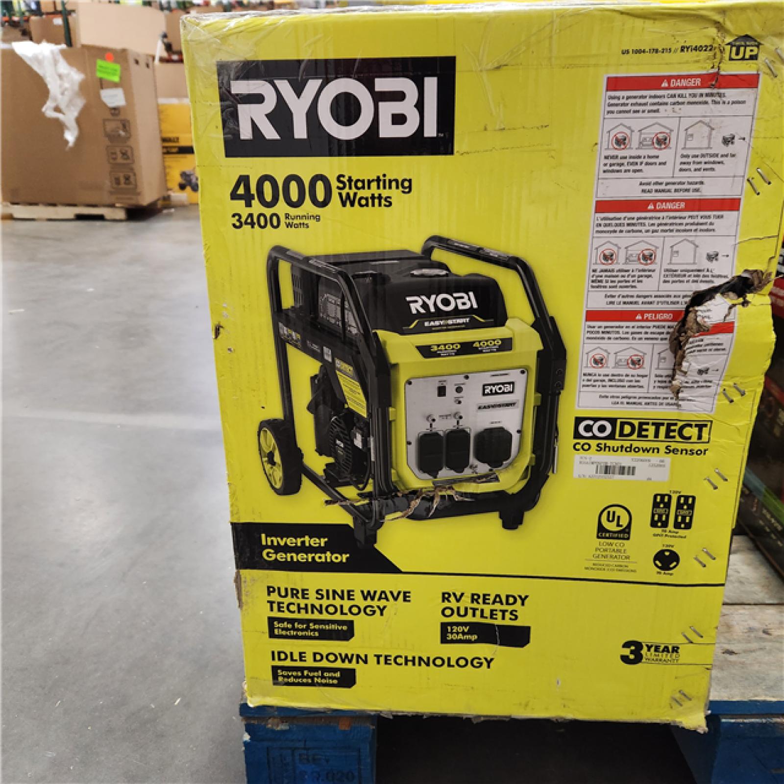 Dallas Location - NEW- RYOBI 4000-Watt  Inverter Generator