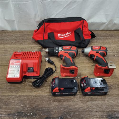 AS-IS Milwaukee M18 18V Cordless Brushed 2 Tool Drill/Driver and Impact Driver Kit