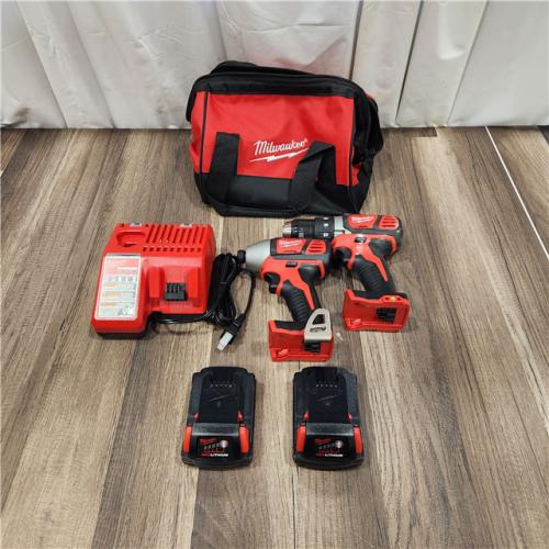 AS IS Milwaukee M18 18V Cordless Brushed 2 Tool Drill/Driver and Impact Driver Kit