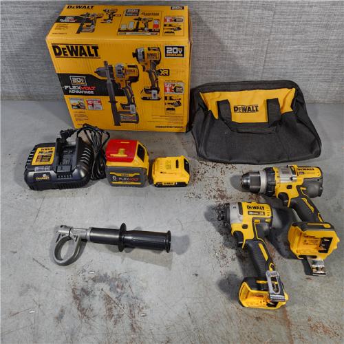 HOUSTON LOCATION - AS-IS DEWALT 20V MAX Cordless Brushless Hammer Drill/Driver 2 Tool Combo Kit with FLEXVOLT ADVANTAGE